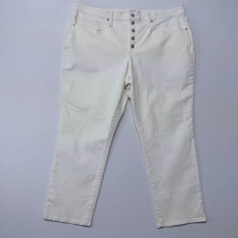 Universal Thread White High Rise Straight Crop Button Fly Jeans 18/34R